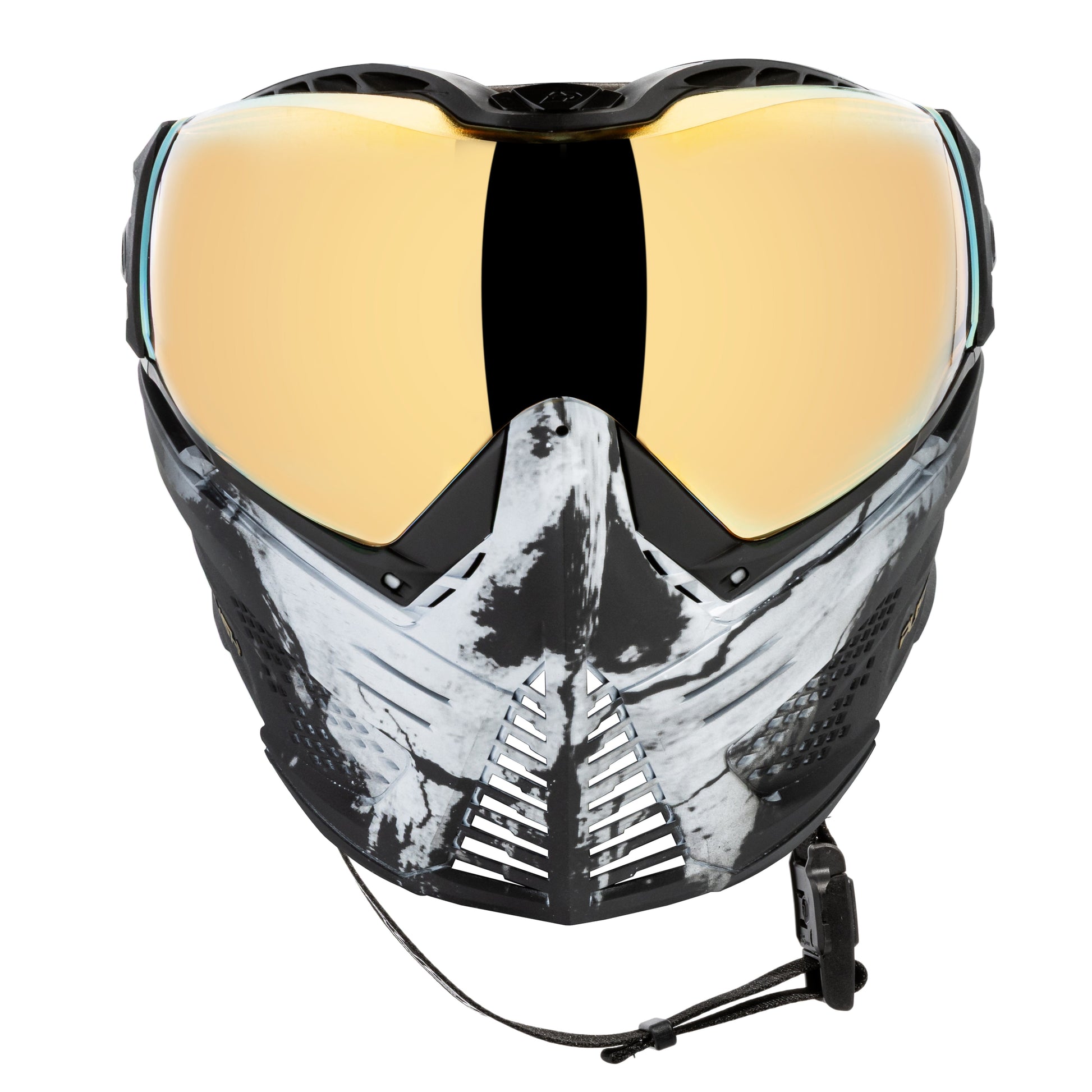 Used Unite Goggle Mk II - Warlord Enforcer (Black/White Skull) - Gold Lens Paintball Gun from HK Army Clothing Buy/Sell/Trade Paintball Markers, New Paintball Guns, Paintball Hoppers, Paintball Masks, and Hormesis Headbands