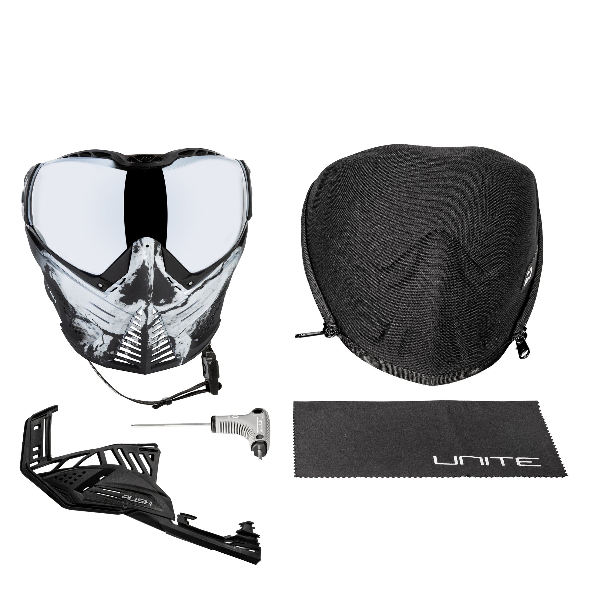 Used Unite Goggle Mk II - Warlord Omen (Black/White Skull) - Silver Lens Paintball Gun from HK Army Clothing Buy/Sell/Trade Paintball Markers, New Paintball Guns, Paintball Hoppers, Paintball Masks, and Hormesis Headbands