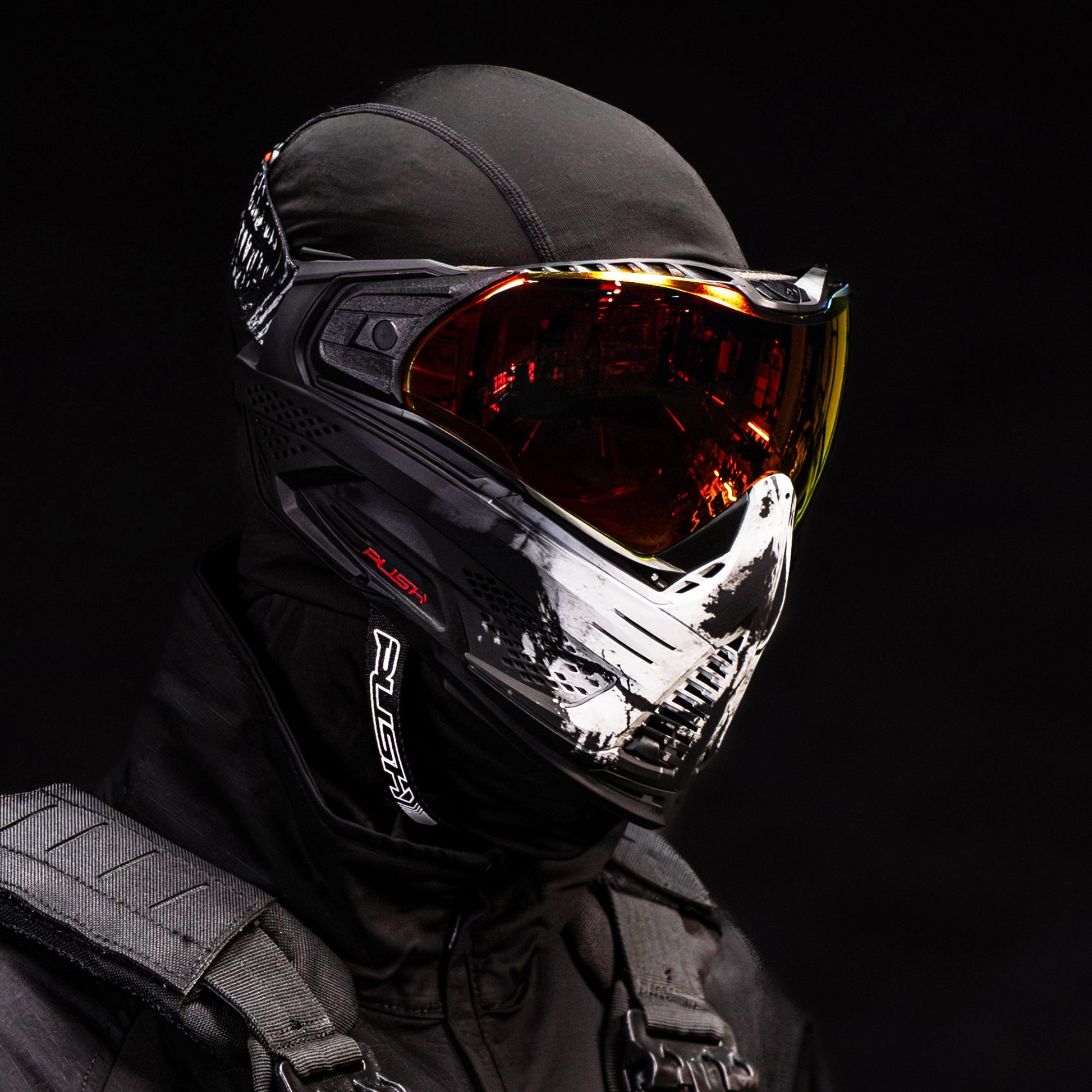 Used Unite Goggle Mk II - Warlord Viper (Black/White Skull) - Red Lens Paintball Gun from HK Army Clothing Buy/Sell/Trade Paintball Markers, New Paintball Guns, Paintball Hoppers, Paintball Masks, and Hormesis Headbands