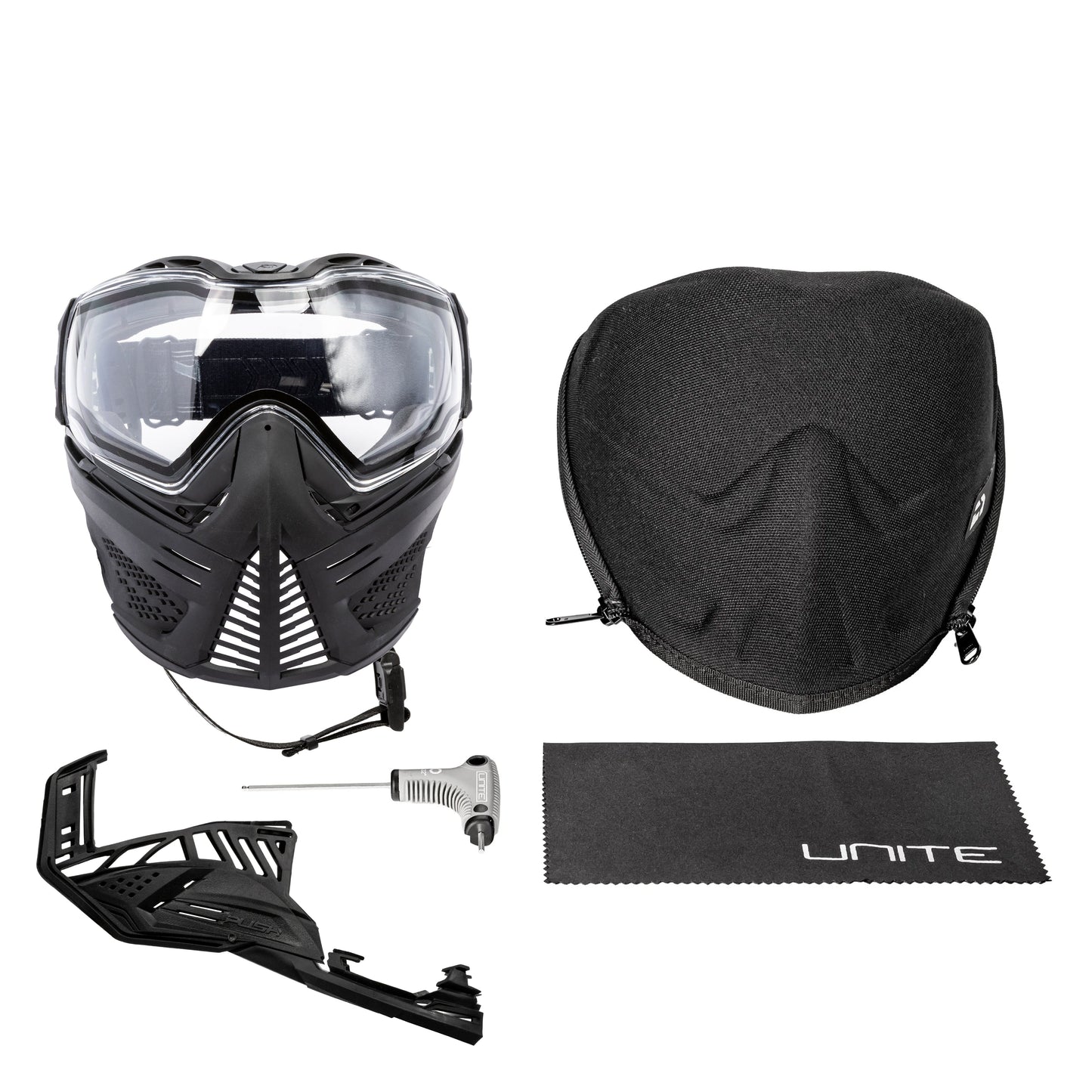 Used Unite Goggle Mk II - Watcher (Black/Black) - Clear Lens Paintball Gun from HK Army Clothing Buy/Sell/Trade Paintball Markers, New Paintball Guns, Paintball Hoppers, Paintball Masks, and Hormesis Headbands