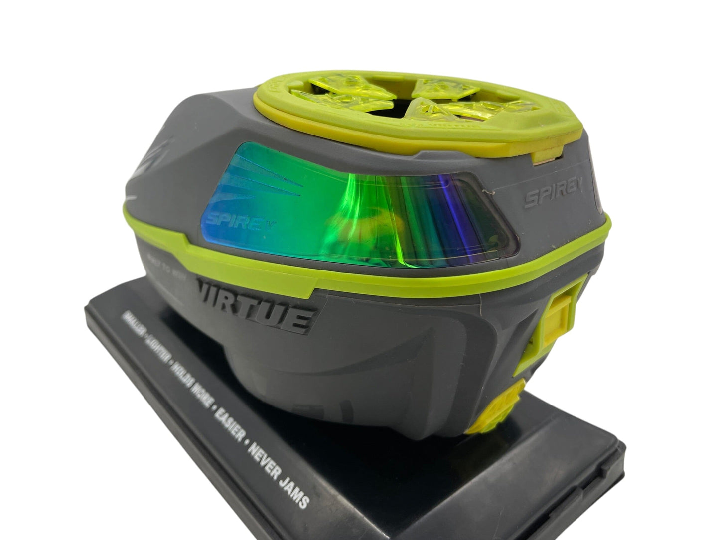 Used Virtue Spire 5 Grey/Neon Green Paintball Hopper Loader Paintball Gun from CPXBrosPaintball Buy/Sell/Trade Paintball Markers, New Paintball Guns, Paintball Hoppers, Paintball Masks, and Hormesis Headbands