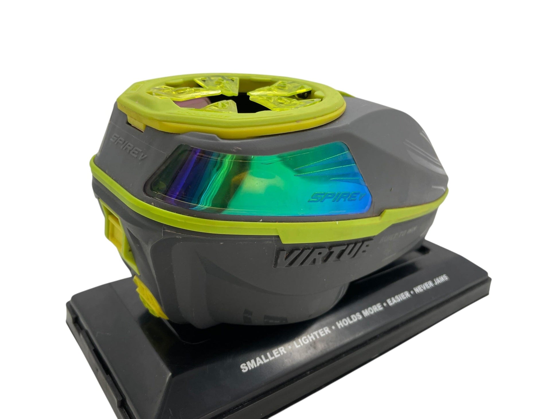 Used Virtue Spire 5 Grey/Neon Green Paintball Hopper Loader Paintball Gun from CPXBrosPaintball Buy/Sell/Trade Paintball Markers, New Paintball Guns, Paintball Hoppers, Paintball Masks, and Hormesis Headbands