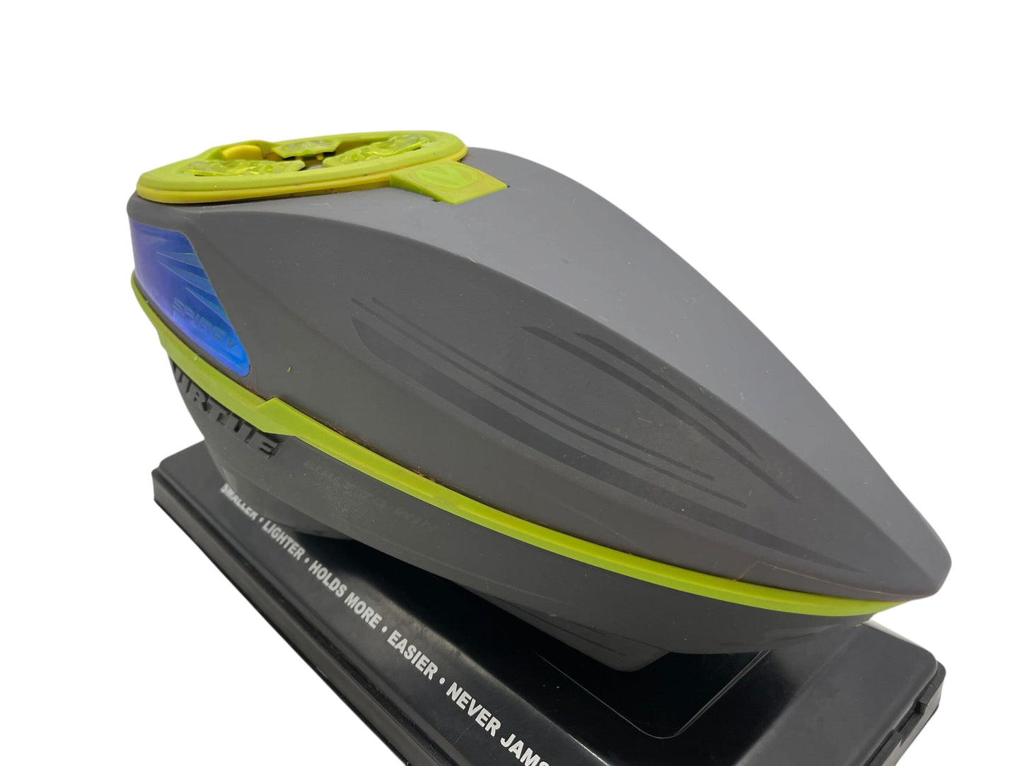 Used Virtue Spire 5 Grey/Neon Green Paintball Hopper Loader Paintball Gun from CPXBrosPaintball Buy/Sell/Trade Paintball Markers, New Paintball Guns, Paintball Hoppers, Paintball Masks, and Hormesis Headbands