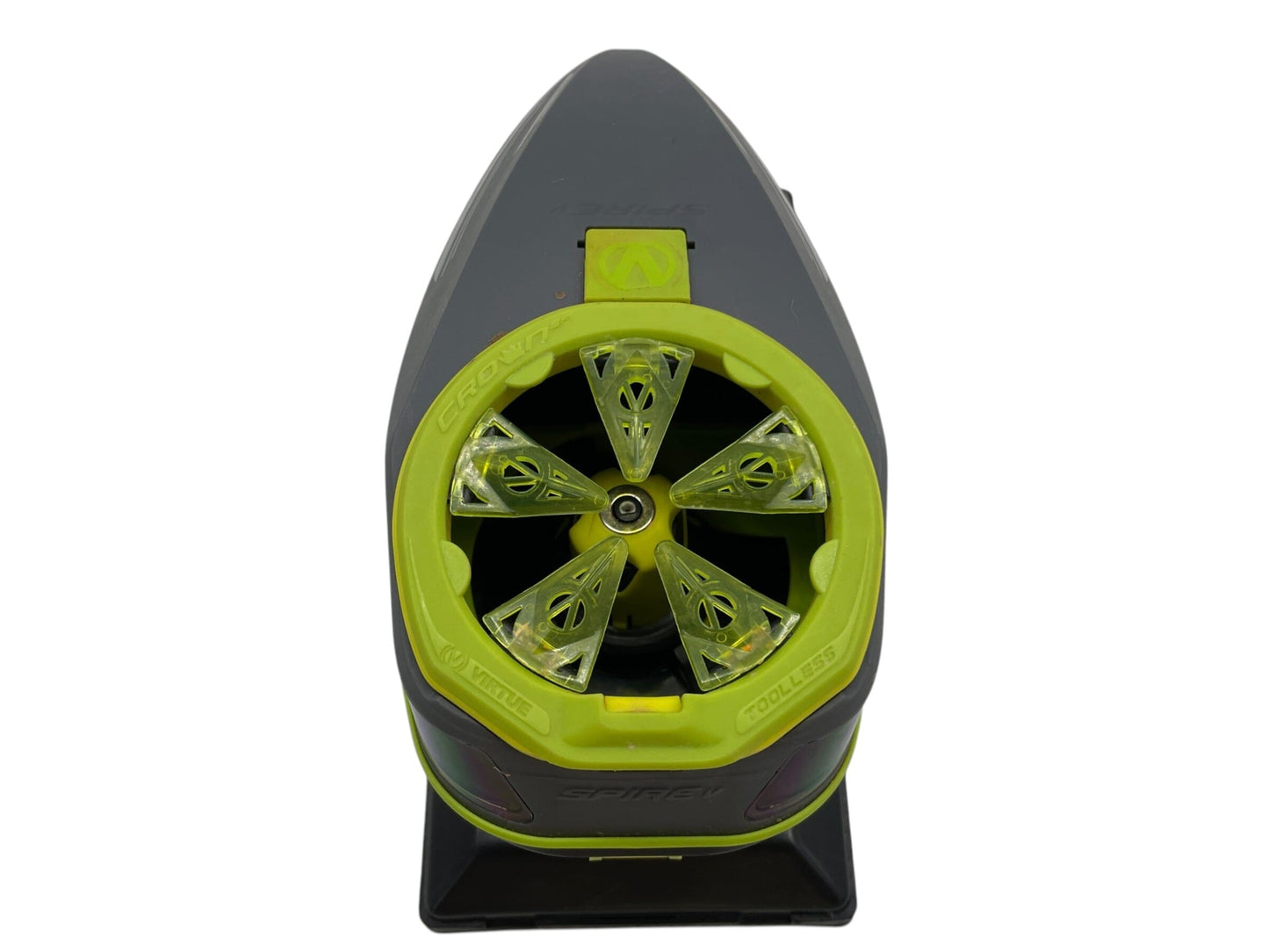 Used Virtue Spire 5 Grey/Neon Green Paintball Hopper Loader Paintball Gun from CPXBrosPaintball Buy/Sell/Trade Paintball Markers, New Paintball Guns, Paintball Hoppers, Paintball Masks, and Hormesis Headbands