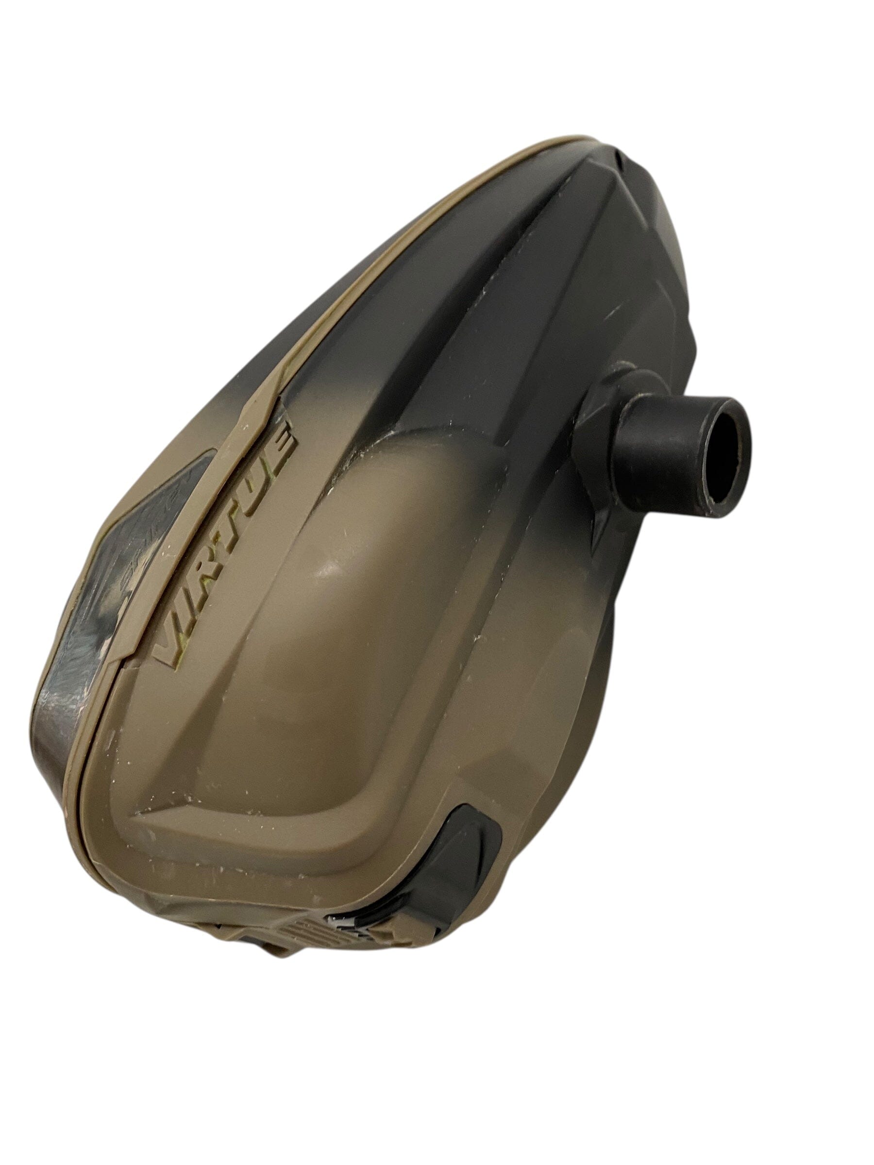 Used Virtue Spire 5 Paintball Hopper Loader Black/Tan Fade With Hk EVO Speed Feed Paintball Gun from CPXBrosPaintball Buy/Sell/Trade Paintball Markers, New Paintball Guns, Paintball Hoppers, Paintball Masks, and Hormesis Headbands
