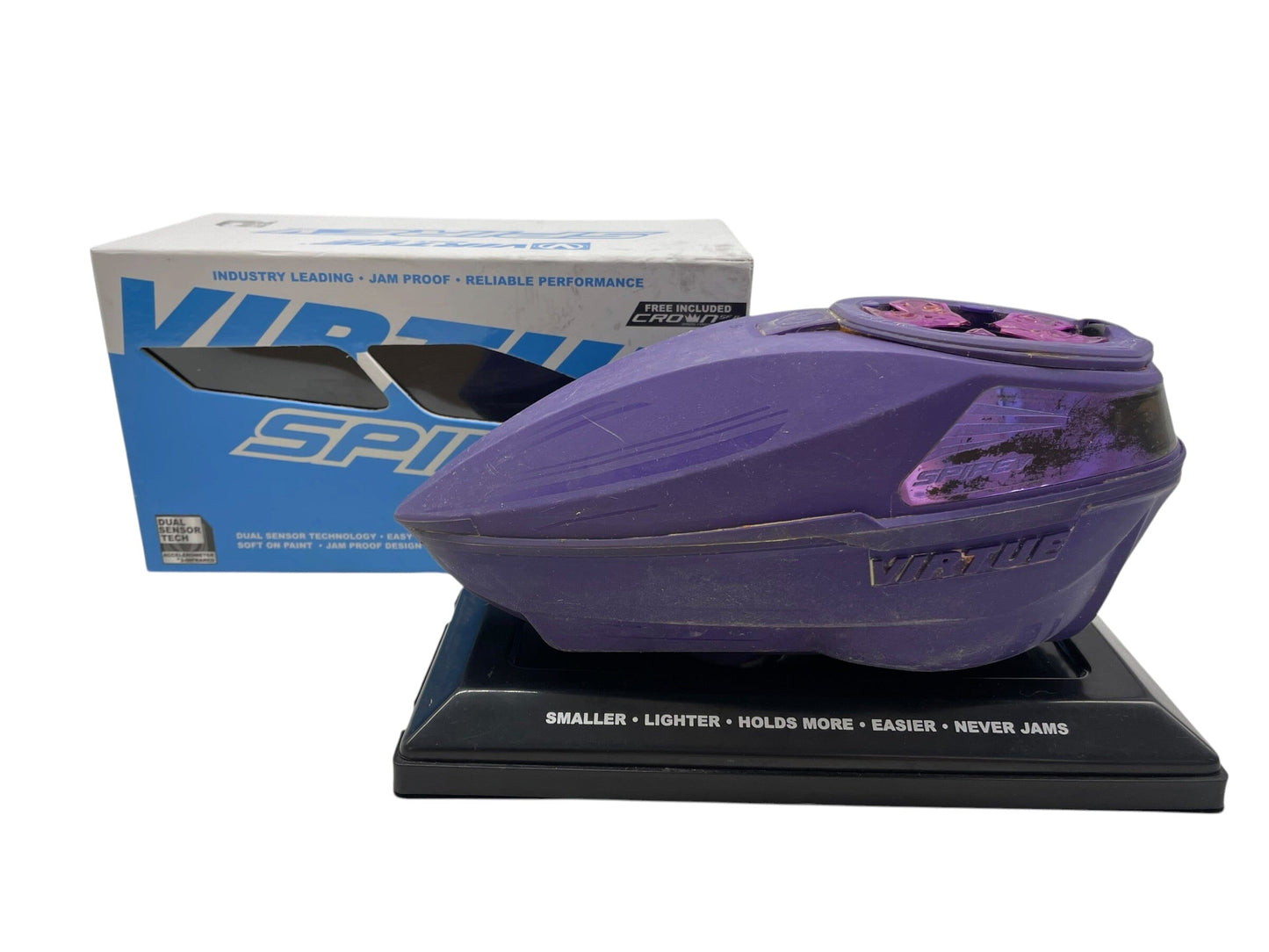 Used Virtue Spire 5 Purple Paintball Hopper Loader Paintball Gun from CPXBrosPaintball Buy/Sell/Trade Paintball Markers, New Paintball Guns, Paintball Hoppers, Paintball Masks, and Hormesis Headbands