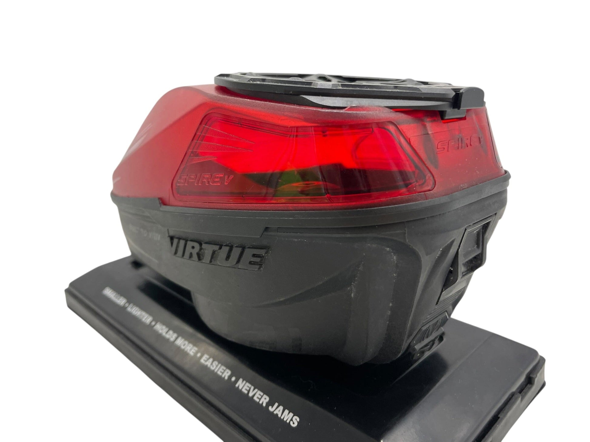 Used Virtue Spire V / 5 Loader Dust Crystal Red Paintball Gun from CPXBrosPaintball Buy/Sell/Trade Paintball Markers, New Paintball Guns, Paintball Hoppers, Paintball Masks, and Hormesis Headbands